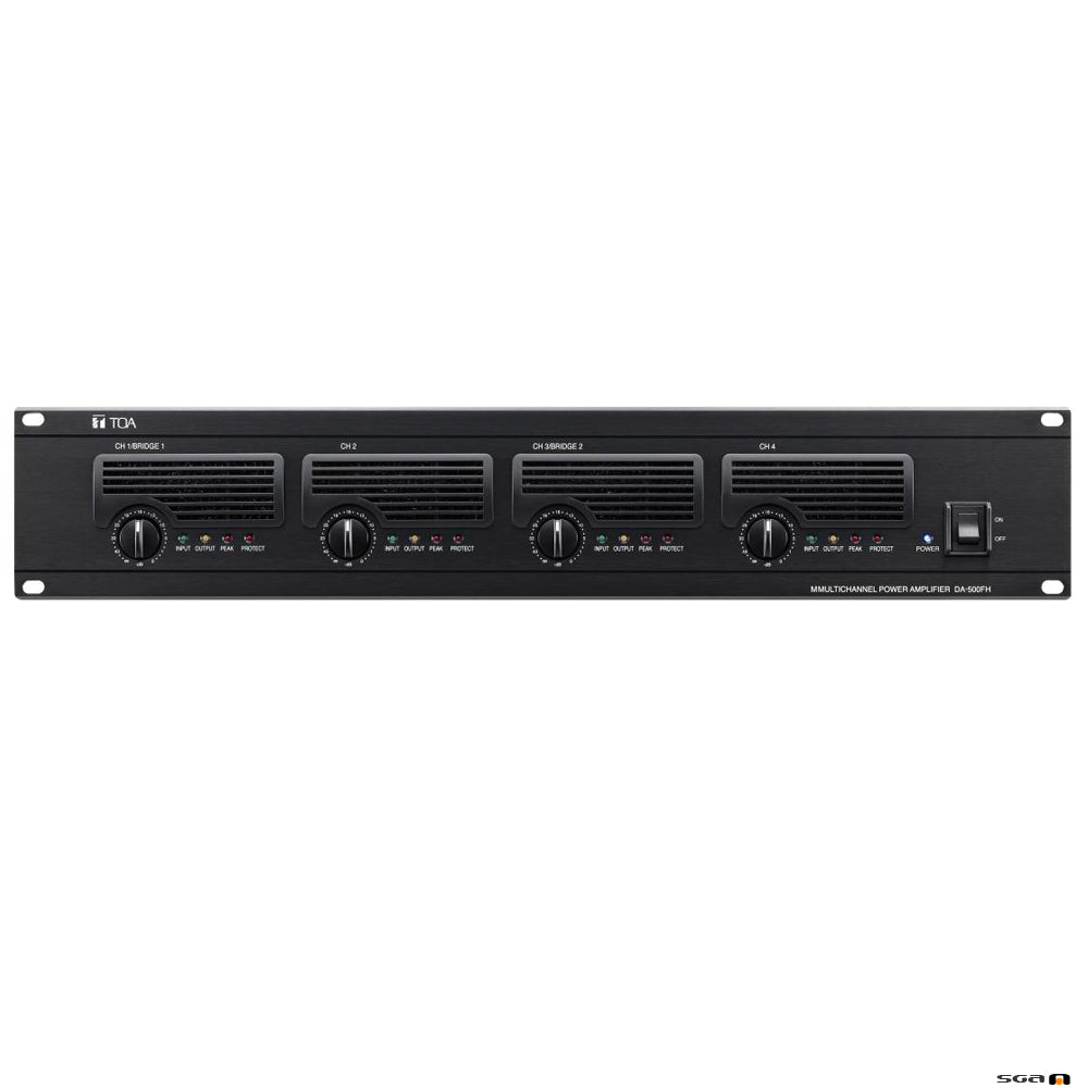 TOA DA500FH Class D Power Amplifier 4 x 500W 100V line 2RU High and 9kg weight