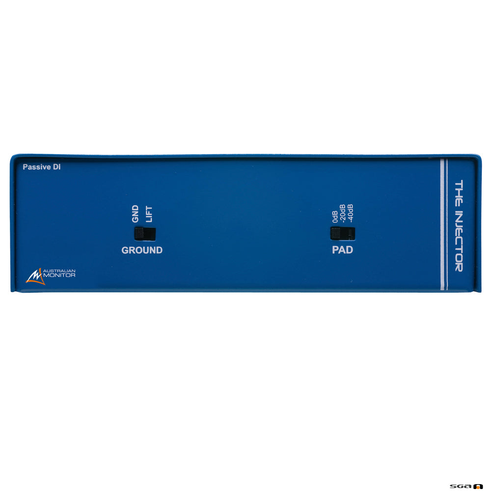 Australian Monitor INJECTOR Passive direct injection box, 6.35mm in to 6.35mm direct out, balanced XLR output.