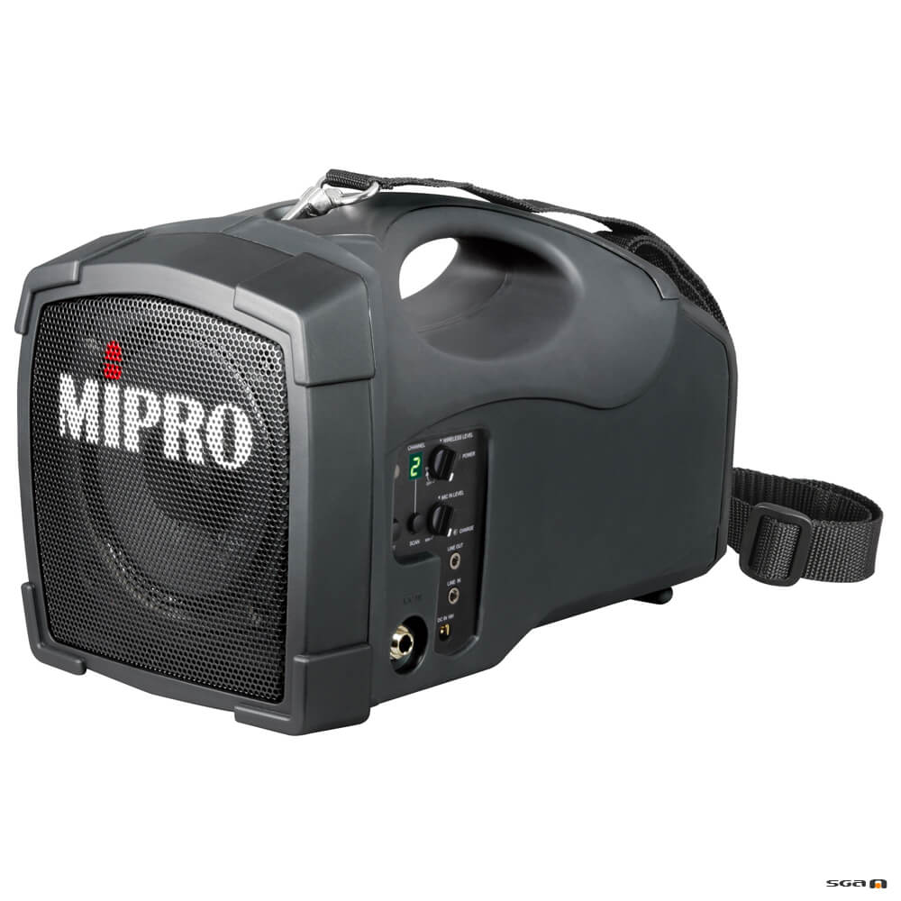 Mipro MA101B-5 portable speaker with shoulder strap and wireless microphone receiver