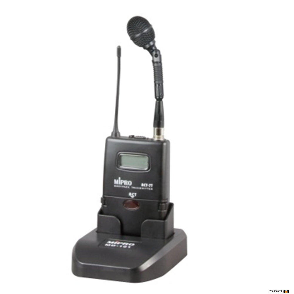 Mipro MD101 is a holder base.  Shown with Bodypack Transmitter and MM-202A