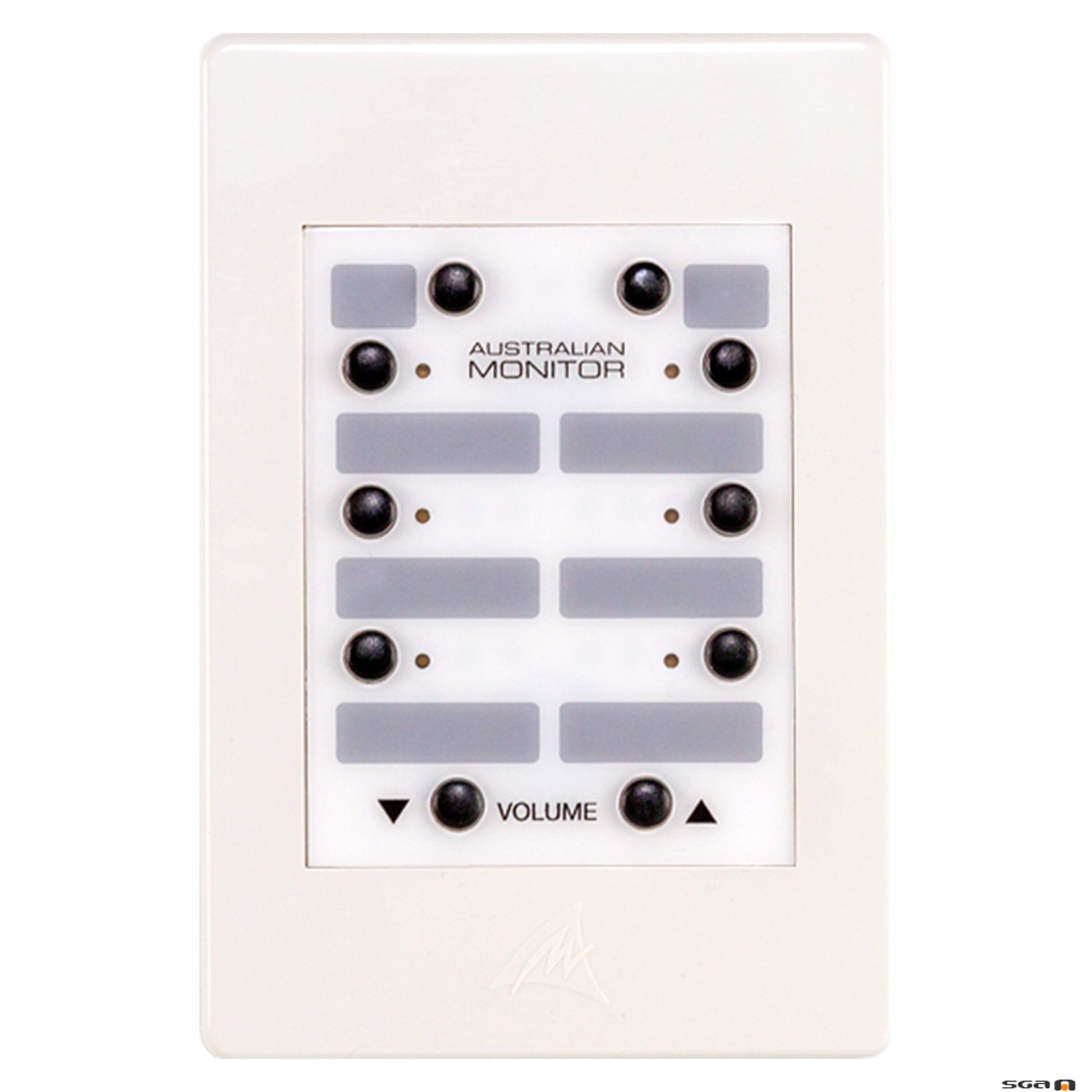 wall panel white, 10 button controller featuring 8 programmable buttons and a dedicated volume control for use with the ZONEMIX system