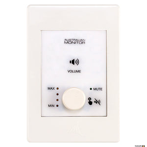 white wall panel with dedicated volume control knob for use with the ZONEMIX system