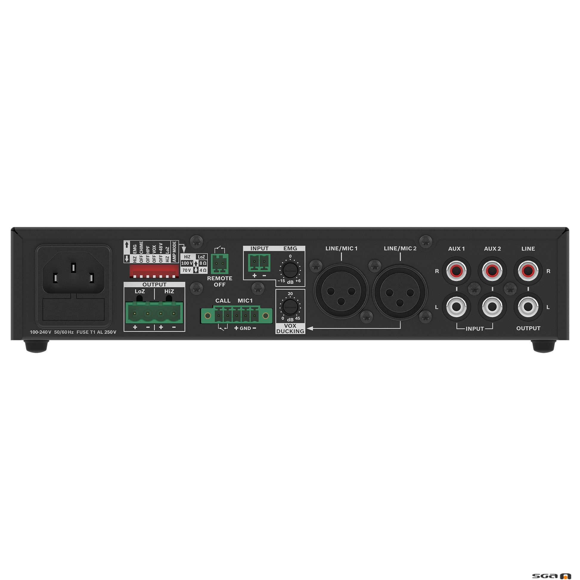 Dynacord (by Bosch) 120W Mixer Amplifier. Rear.