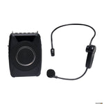 Black portable speaker with headset 
