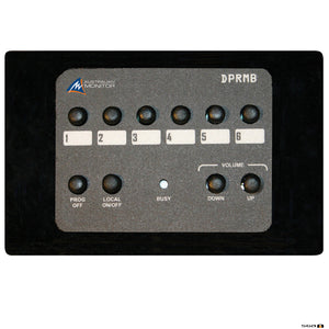 Australian Monitor DPRMB Remote source and volume control for DigiPage paging system. Black.  Note: Not compatible with DigiPageJr (DPJR)