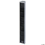 TOA HA1010bkt Long Range Slim Array Speaker with multiple horn speakers set in an array with wall mount brackets