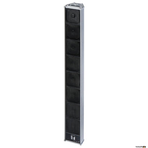 TOA HA1010bkt Long Range Slim Array Speaker with multiple horn speakers set in an array with wall mount brackets