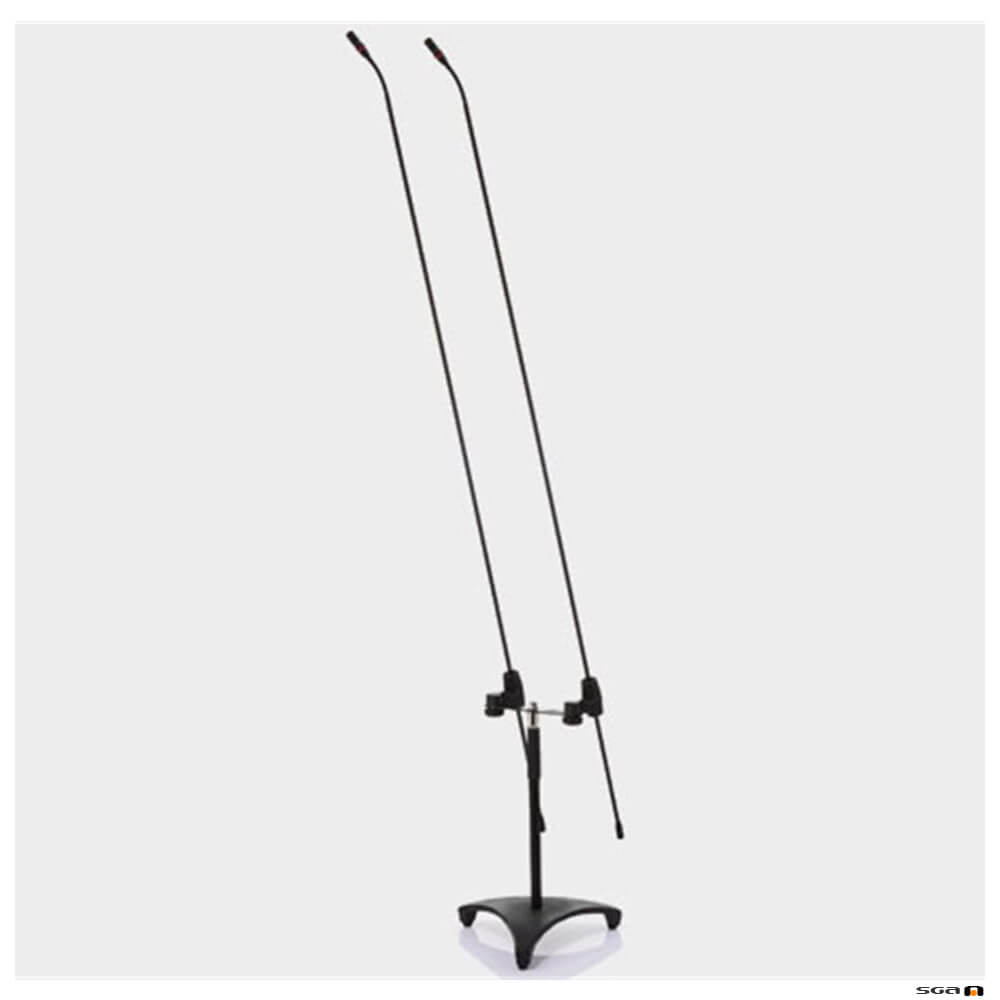 JTS JP-FGM62TDU Dual long gooseneck mic, very light carbon boom shaft, short stand, JS-22 premium condenser capsules