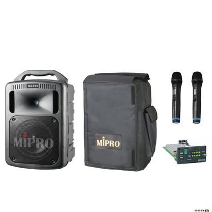 Mipro MA708PAMB5 +2 x ACT32H-5 Wireless Handheld Microphones & Cover