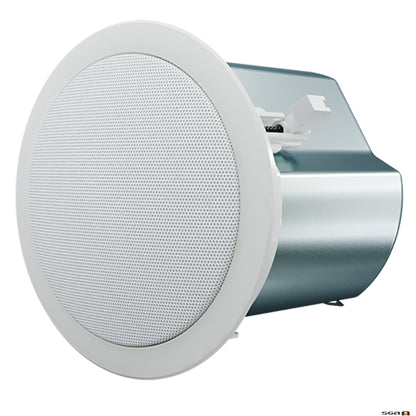 Ceiling-mounted speaker with white grille