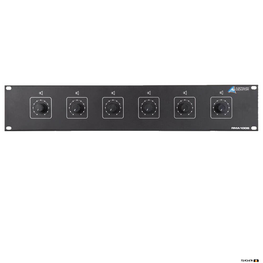 Australian Monitor RMA1006  6x 100W Speaker 10-step Volume Control 2RU Rack mounted