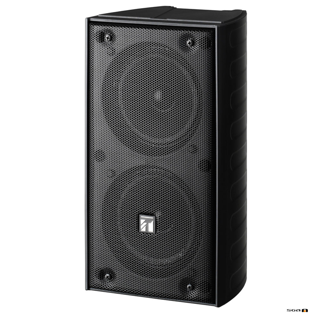 TOA TZ206BWP 20W Black Column Speaker, 2x 100 mm drivers, 100V line 150Hz-13kHz, 89dB - IP65