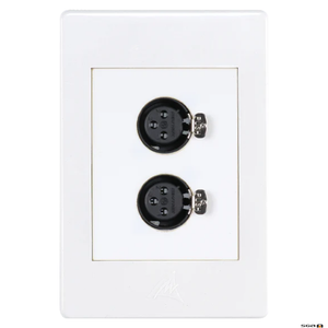 WP2XLR Wall panel with dual Neutrik female balanced XLR socket - White