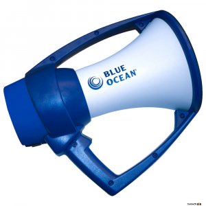 blue ocean megaphone, water proof megaphone blue and white