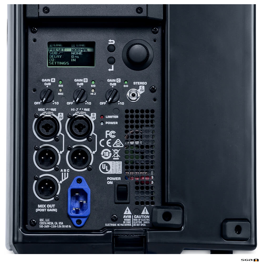 QSC K8.2 Powered Speaker 8" 2-Way (2000W) Control Panel