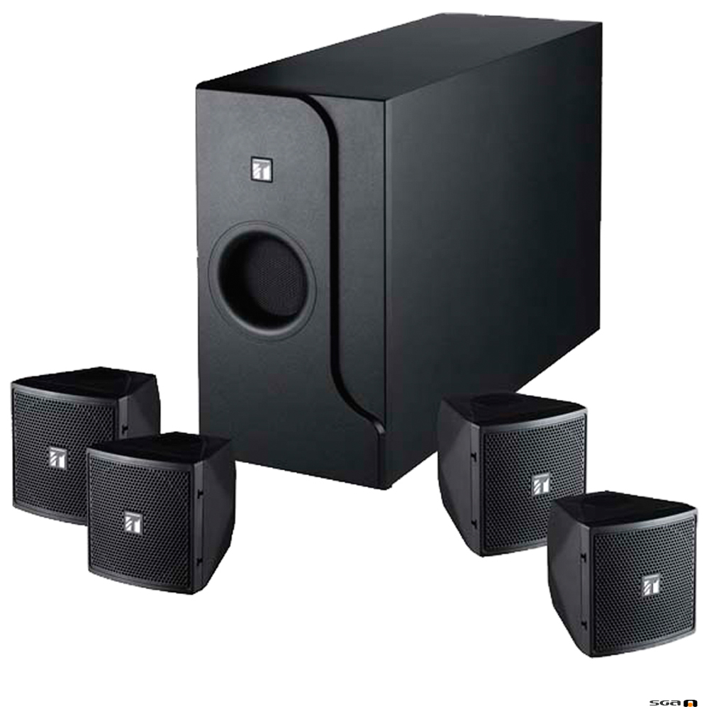TOA BS301B 2-way speaker system. Subwoofer with 4 x Satellite speakers - black