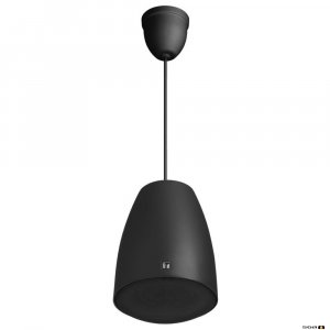 TOA PE-304BK 30W 5" 2-way Pendant Speaker 100V line or 8 Ohm Black Version. A directly-attached 5 m cable allows it to be suspended from the high ceiling.