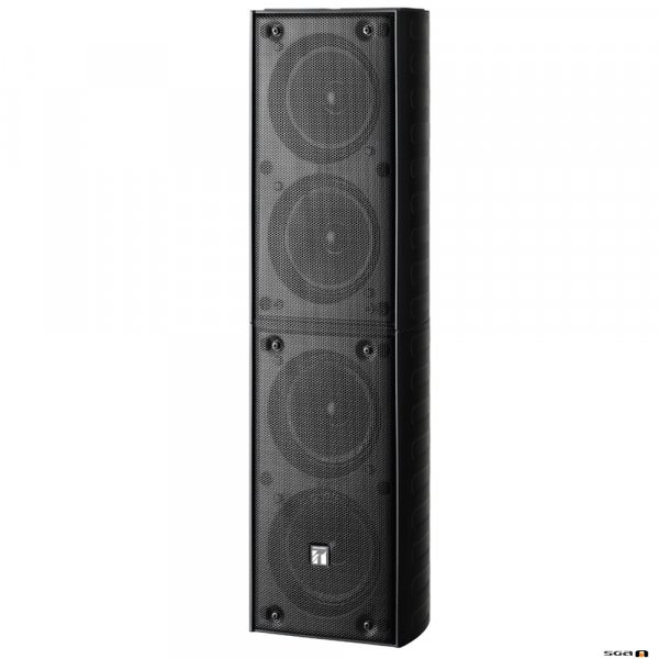 TOA TZ406BWP 40W Black Column Speaker, 4x 100 mm drivers, 100V line 150Hz-13kHz, 92dB - IP65