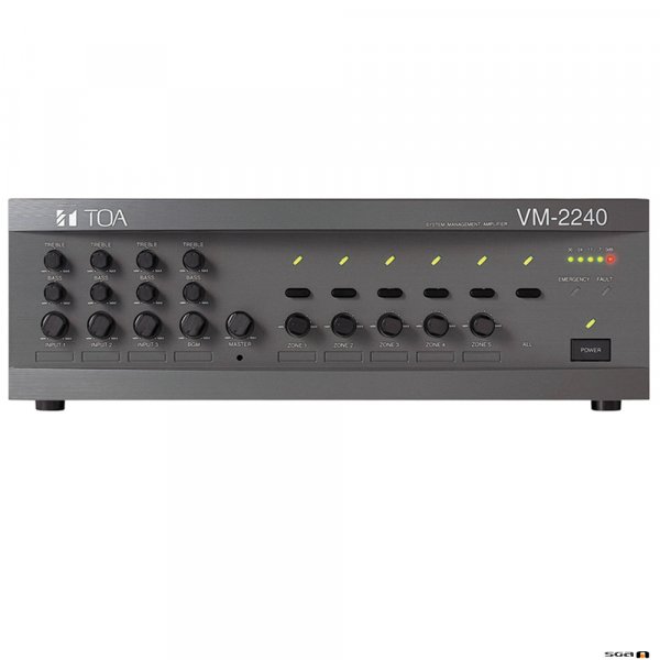 TOA VM2240 240W ZONE PAGING AMPLIFIER front panel with controls