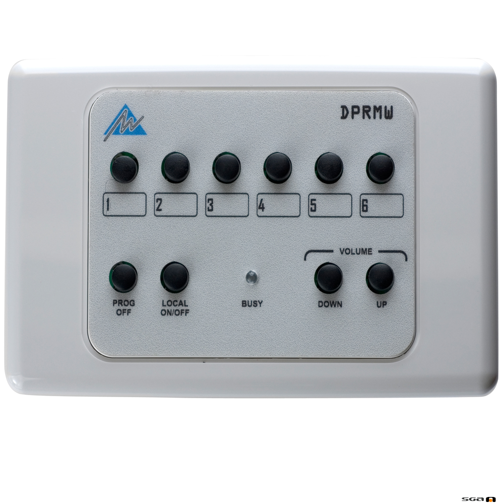 Australian Monitor DPRMW Remote source and volume control for DigiPage paging system. White.