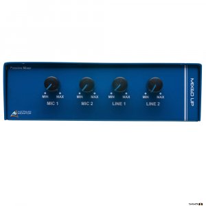 Australian Monitor MIXEDUP 4 channel mixer. 2 XLR mic level in, 2 dual RCA line in to single XLR output.