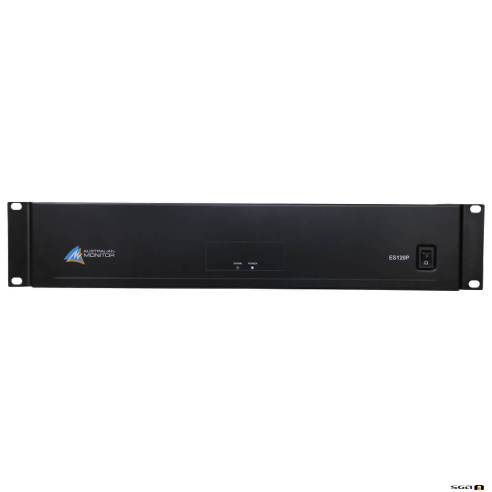 Australian Monitor ES120P power amplifier, 120 watts at 100 volt or 4 ohm, 2 RU 