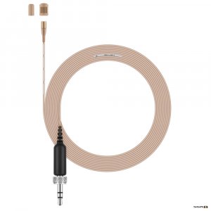 Sennheiser MKE 1-EW-3 (beige) ultra-miniature omni lavalier with 3.3 mm capsule, reduced sensitivity (5 mV/Pa), ultra-thin cable (1.1 mm) and 3.5mm locking connector for evolution wireless.