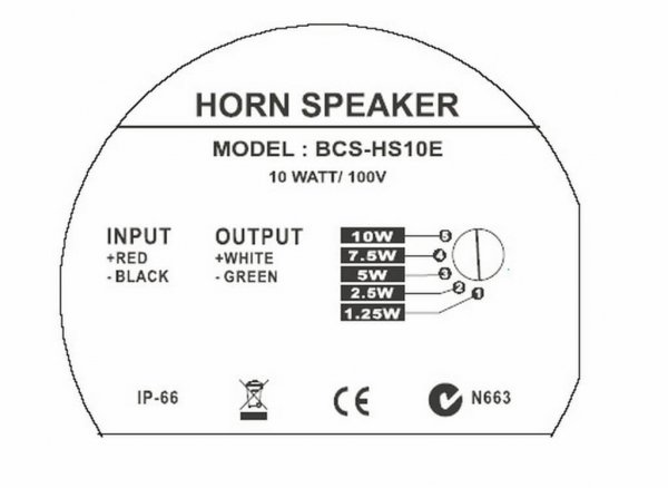 Bosch BCS-HS10E Horn Speaker back