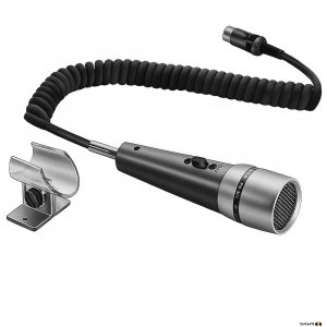 TOA PM306D Paging Microphone Omni-directional 500 ohm, PTT Switch, coiled 2m cable (DIN plug)