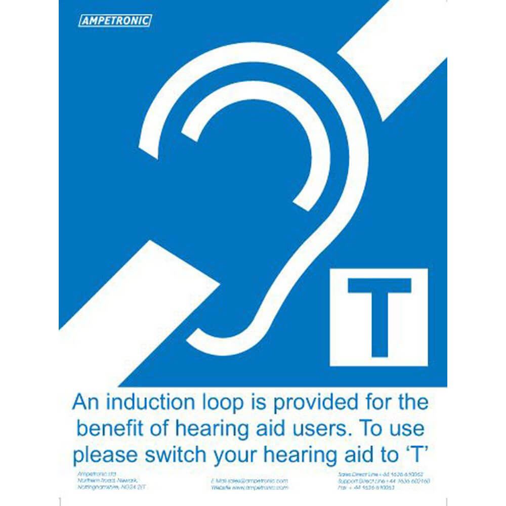 Ampetronic GG00001 Induction Loop Sign Large A4