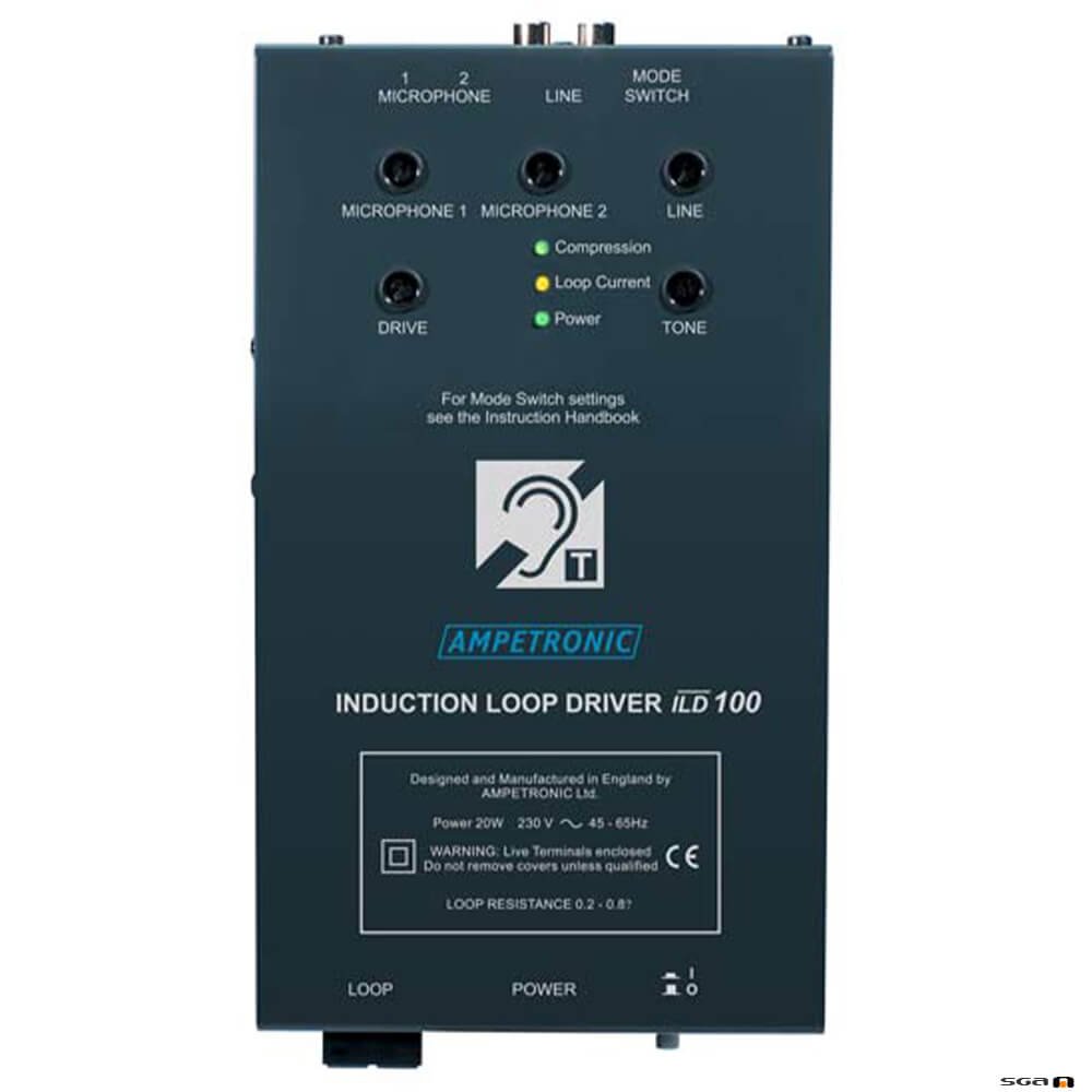 Ampetronic ILD100 audio induction loop driver, side