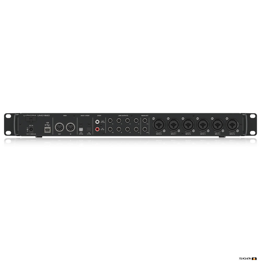 Behringer UMC1820 Audiophile 18x20, 24-Bit/96 kHz USB Audio/MIDI Interface rear