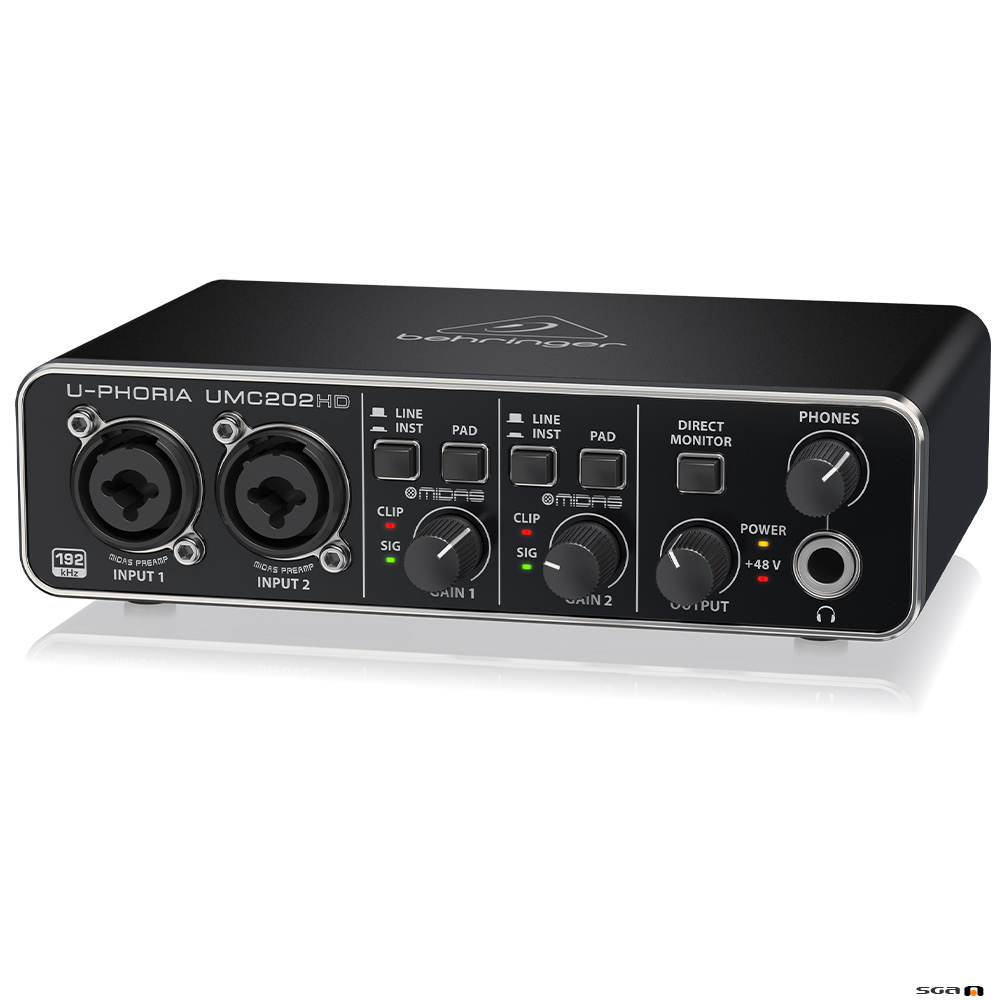 Behringer UMC202HD Audiophile 2x2, USB Audio Interface right