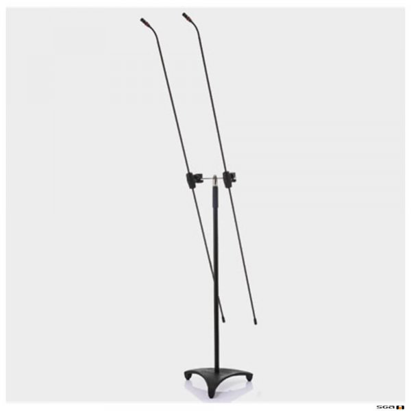 JTS JP-FGM170TDU Dual long gooseneck mic, carbon shaft, tall stand, with omni-directional, cardioid and supercardioid capsule modules included