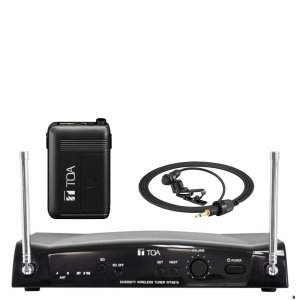 TOA WS5325U 16 Channel Diversity Wireless Microphone Receiver pack w/ WT5810 Receiver, WM5325 Beltpack Transmitter, YPM5300 Uni directional Lapel Microphone. Available in 636-666MHz or 578-606MHz.