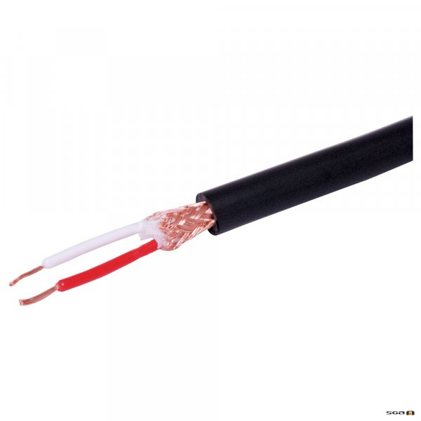 w3029 300m. 2 Core Heavy Duty Microphone Cable, Black.