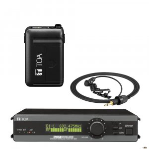 TOA WT5805PTU UHF Diversity Wireless Receiver w/ WM5325 Beltpack Transmitter, YPM5300 Uni directional Lapel Microphone