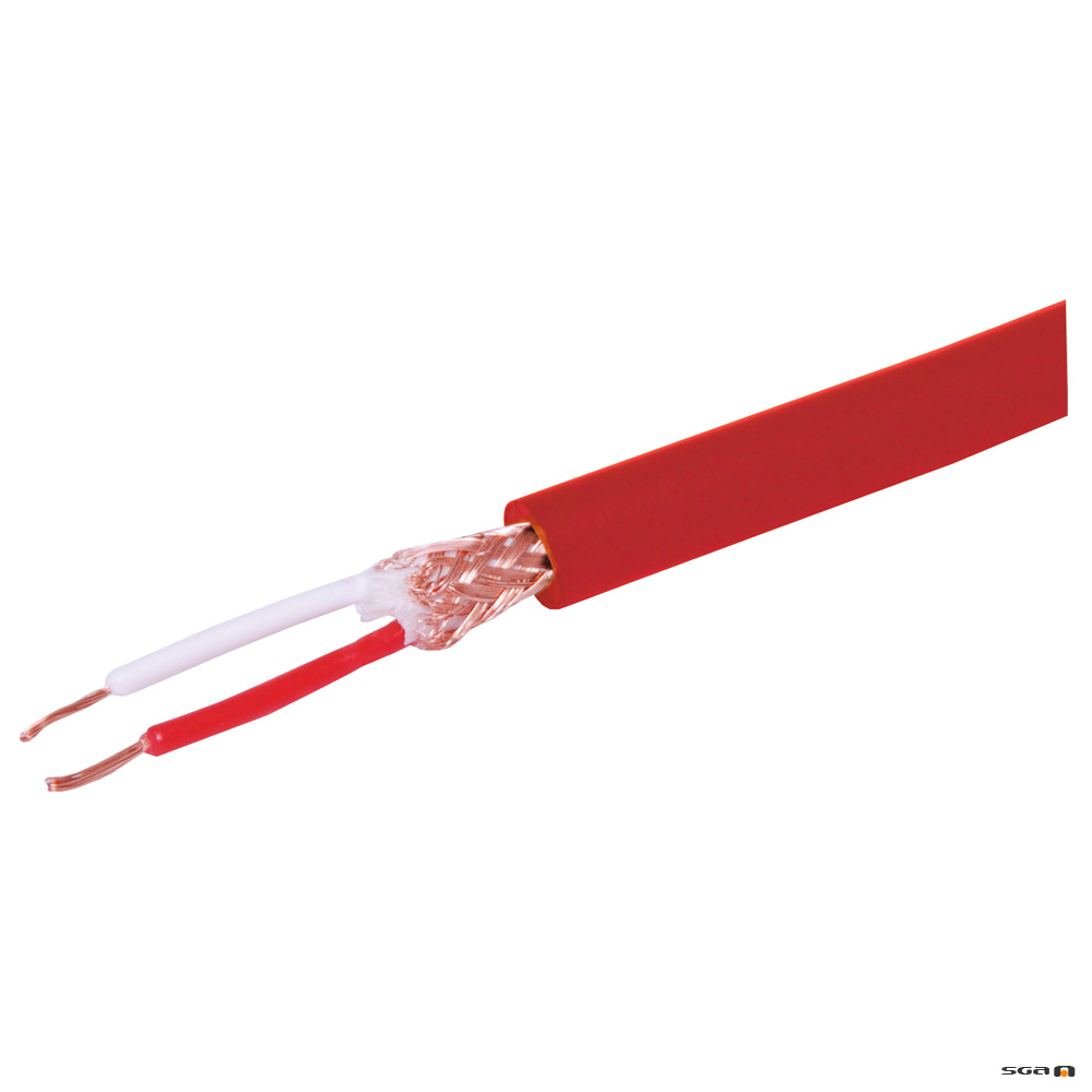 w3026 100m. 2 Core Heavy Duty Microphone Cable available in Red, Blue or Black.