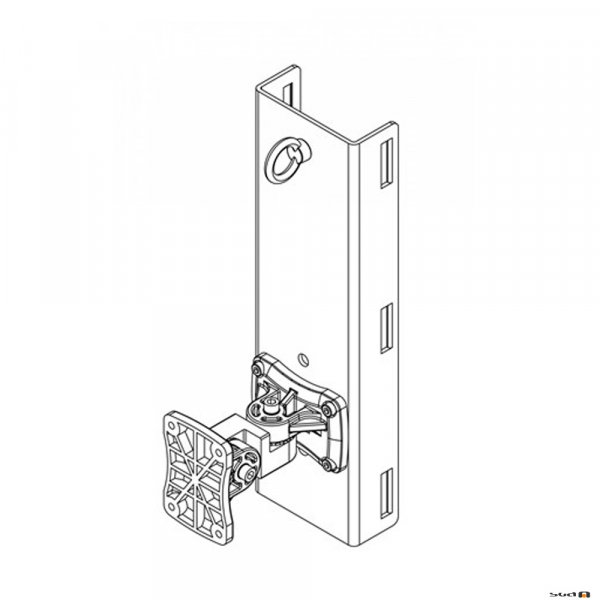 One Systems PM2M 316 grade (marine) stainless steel pole mount bracket for use with 104HTH, 106HTH, 104STH and 106STH. Black or White.