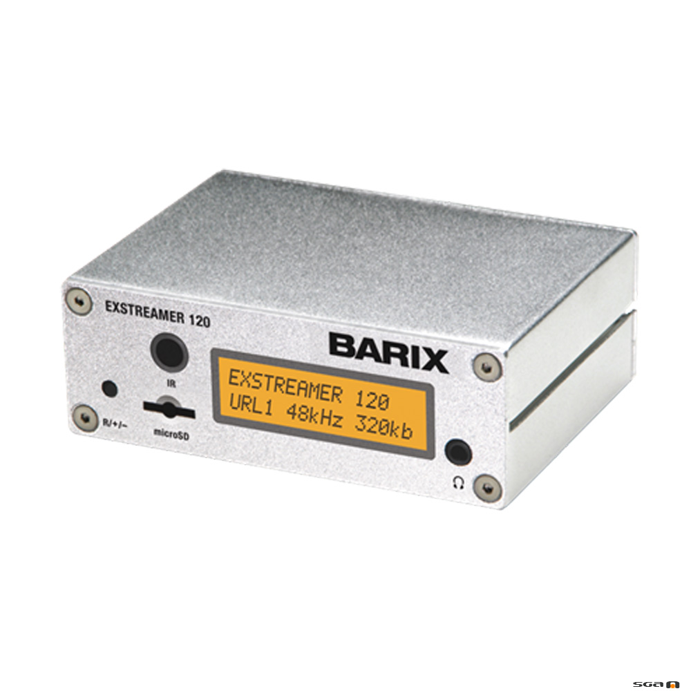 Barix Exstreamer 120 audio decoder with SD card storage, relay and display