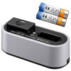 TOA BC50002 Dual Slot Desk Top Battery charger with included TOA WB20002 Rechargeable Batteries