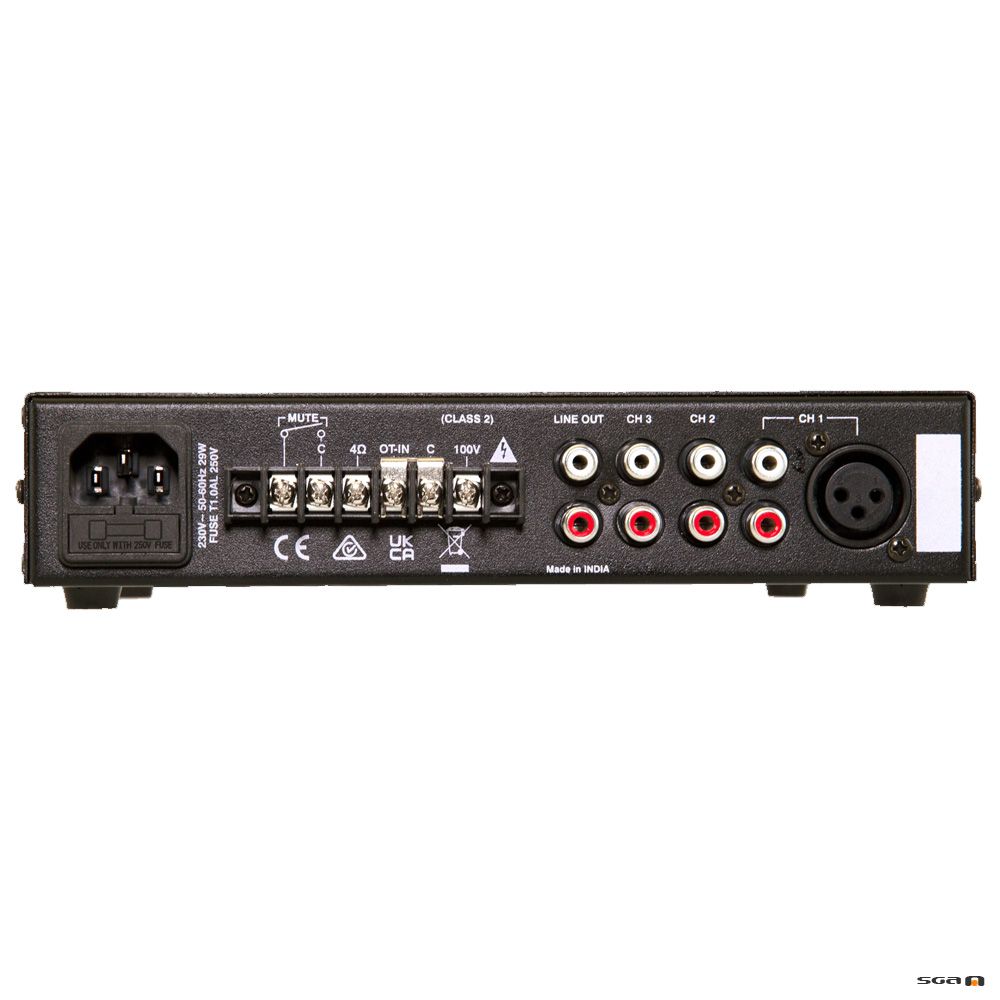 Australian Monitor PICOBLU V2 Mixer Amplifier, 30W, with Bluetooth rear view
