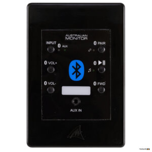 Australian Monitor WPBT-B Programmable Bluetooth Audio Wall Plate Receiver, black