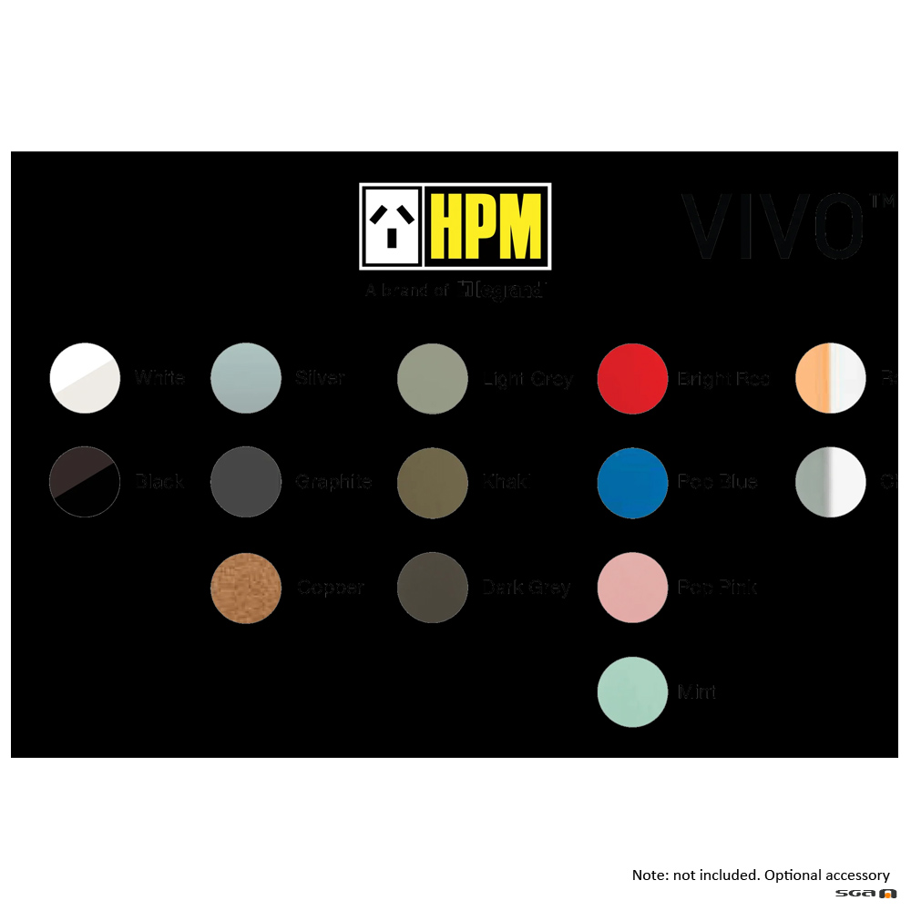 Australian Monitor WPBT-W Bluetooth Receiver optional HPM Vivo coloured cover plates colour swatch