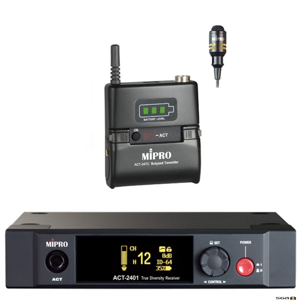 Mipro ACT2401-BP Wireless Microphone System with ACT24TC Beltpack Transmitter and MU53L Lapel Microphone