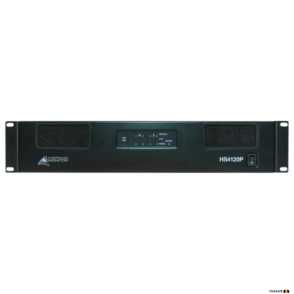 Australian Monitor HS4120P Quad Channel Power Amplifier front panel
