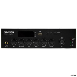 Alfatron 60WUB Class D Mixer Amplifier front panel